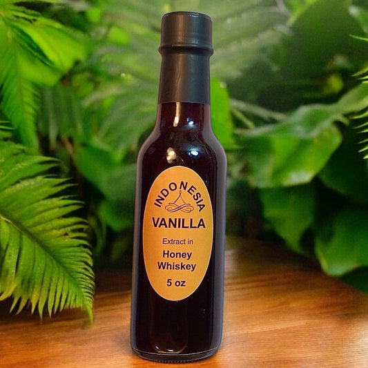 Indonesia Vanilla Extract (extracted in honey whiskey) 5oz